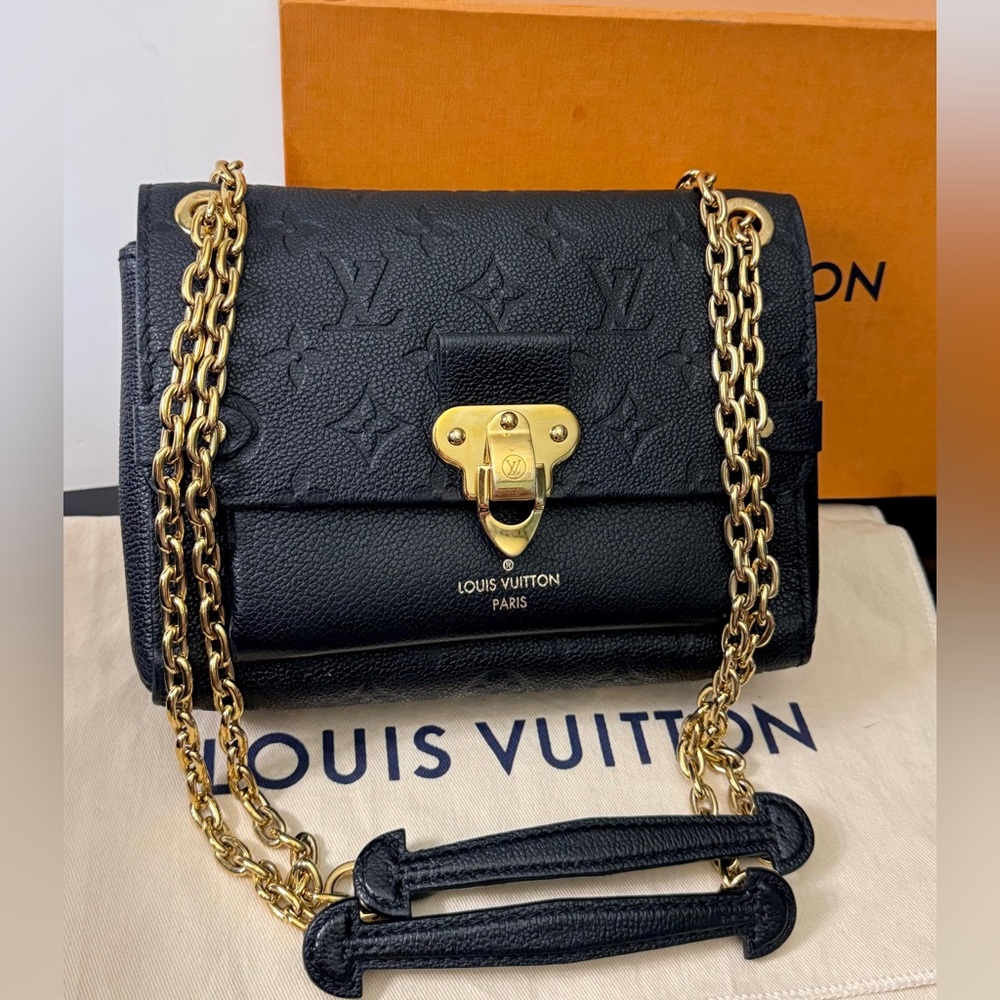 Louis Vuitton Black Crossbody Bag with Gold Hardware